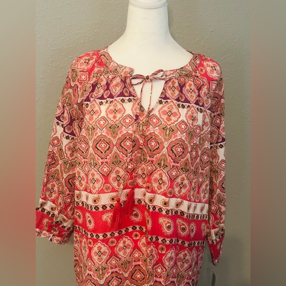 NEW Unique Spectrum Blouse Women’s size Medium BOHO Top Shirt NWT - Picture 7 of 13